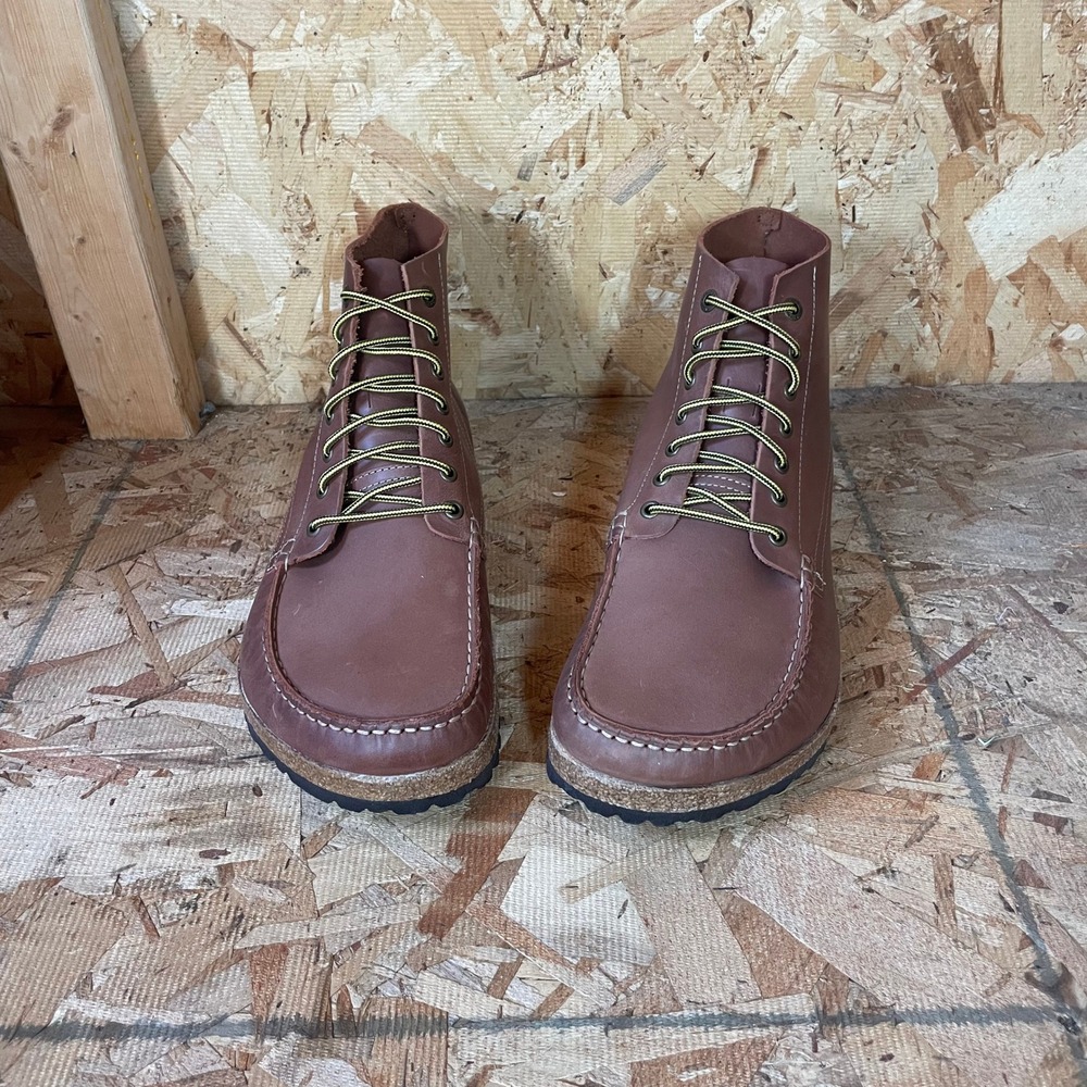 NWOT Birkenstock Marton Boots Mens 43 9.5 Brown Leather Moc Toe Lace Up Shoes